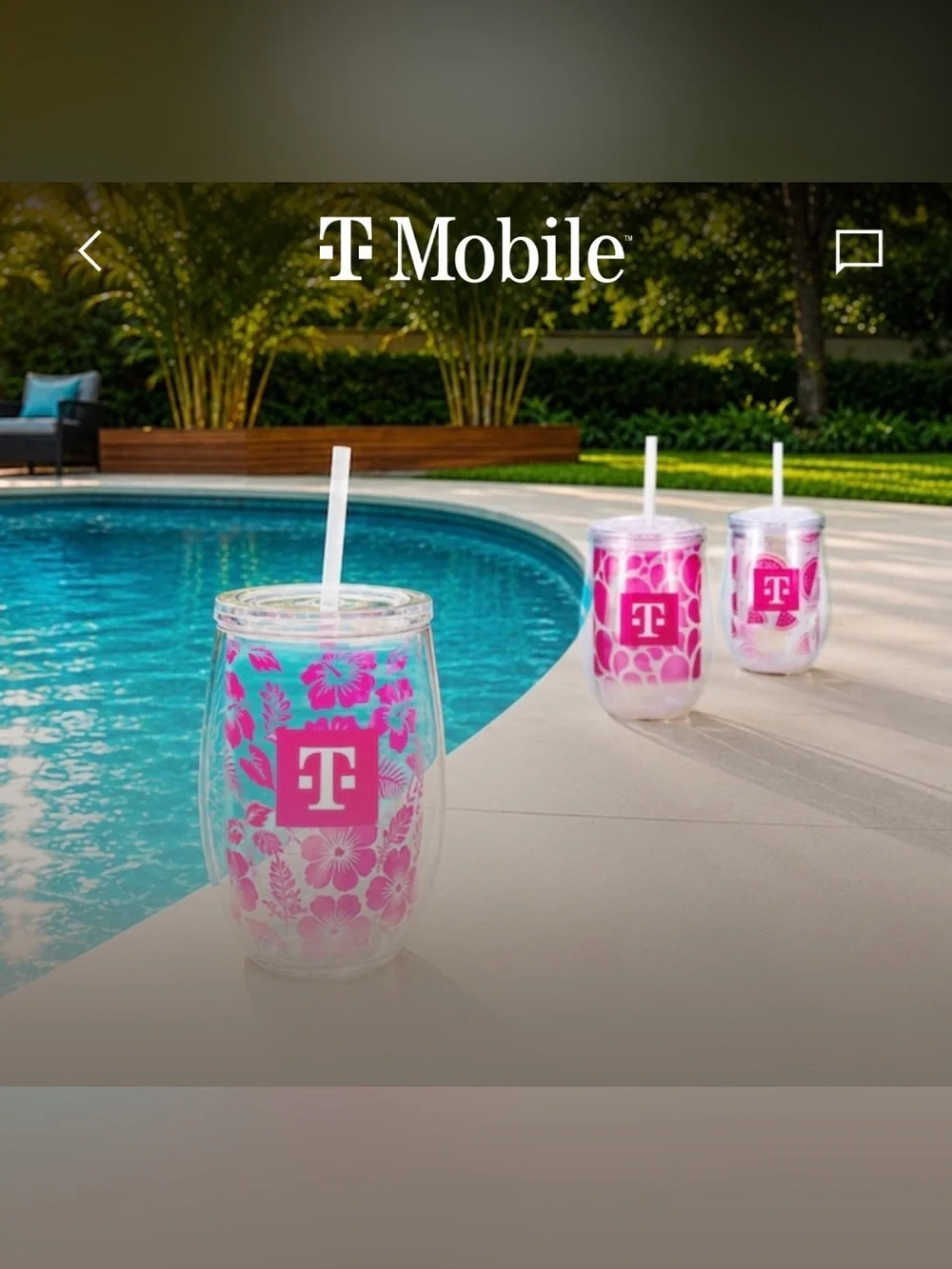 Clear Insulated Tumbler Set with Pink Logo (Set of 2)